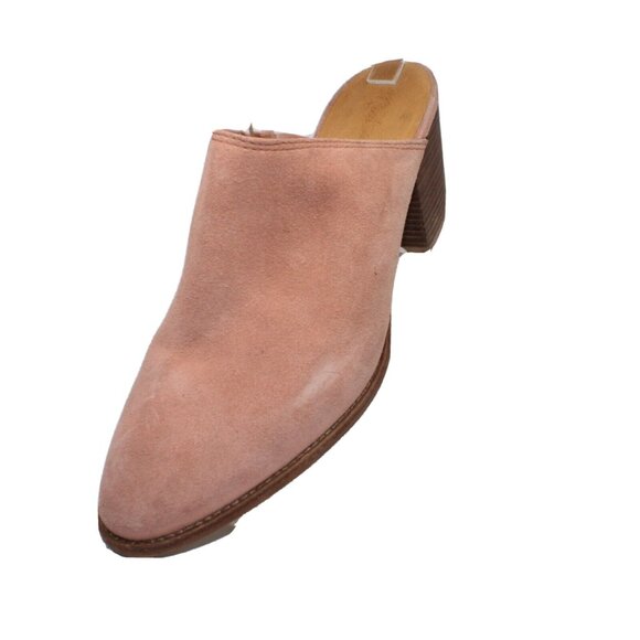 Madewell Shoes - Madewell The Harper 9.5M Pink Closed Toe Block Heeled Suede Slide Mule k4920